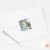 ゴシックユニコーン，ハロウィーン馬ステッカーSqu スクエアシール (封筒)