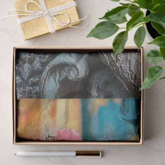 ゴシックユニーク様式のガーゴイルのピンク色の花が切り離される 薄葉紙 (ギフト)