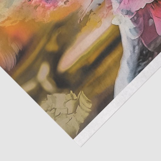 ゴシックユニーク様式のガーゴイルのピンク色の花が切り離される 薄葉紙 (詳細)