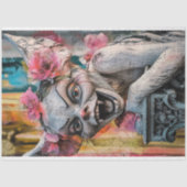 ゴシックユニーク様式のガーゴイルのピンク色の花が切り離される 薄葉紙 (正面)