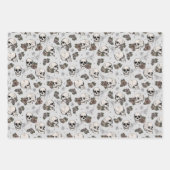 ゴシックライトグレースカルとストライプハロウィーン ラッピングペーパーシート (正面3)