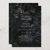 ゴシックラエレガントーベン&バラブラックハンドスティング 招待状 (正面/裏面)