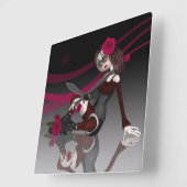 ゴシックラグドール時計 スクエア壁時計 (傾斜)