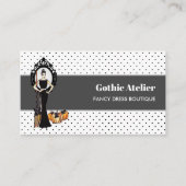 ゴシックラシッククエレガントロング黒ドレスファッション 名刺 (正面)