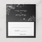 ゴシックラシッククブラックメニュー選択折り曲げ座席表 プレイスカード (外部開封)