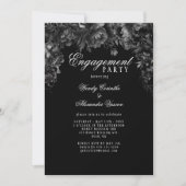 ゴシックラシッククブラック婚約パーティ写真 招待状 (正面)