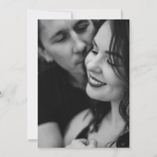 ゴシックラシックク黒月モノグラム結婚の写真 招待状 (裏面)