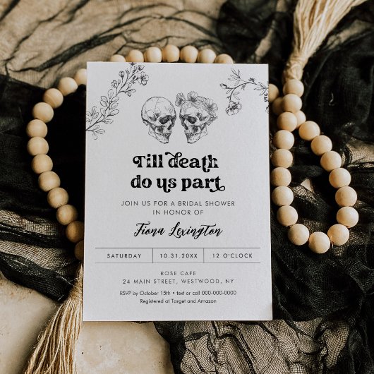 ゴシックラブハロウィーンブライダルシャワー招待 招待状