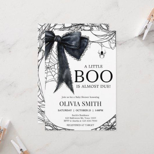 ゴシックリトルブベビーシャワー招待状 招待状 (正面/裏面インサイチュ)