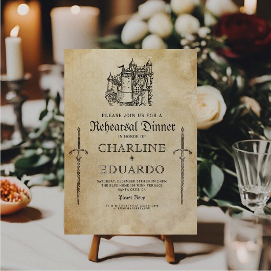 ゴシックリハーサルディナーブラックシルバー 招待状