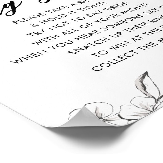 ゴシックリングや輪ゲームブライダルシャワーゲームサイン ポスター (角)