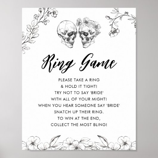 ゴシックリングや輪ゲームブライダルシャワーゲームサイン ポスター (正面)