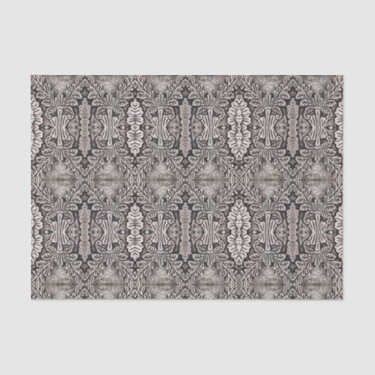 ゴシックルネサンス華美銀の灰色の部族のパターン 薄葉紙 (正面)