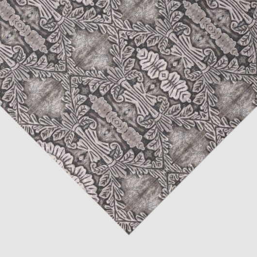 ゴシックルネサンス華美銀の灰色の部族のパターン 薄葉紙 (詳細)