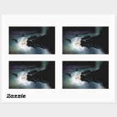 ゴシックレイヴンの森の女性ブラック 長方形シール (シート)