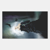 ゴシックレイヴンの森の女性ブラック 長方形シール (正面)