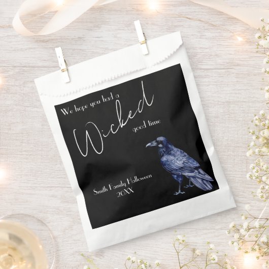 ゴシックレイヴンゴッドグッドタイムハローウィンパーティ フェイバーバッグ (クリップ留めされた状態)