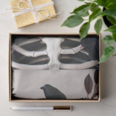 ゴシックレイヴン羽毛スケルトンスカルデコページ 薄葉紙 (ギフト)