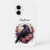 ゴシックレイヴン ダークアカデミア フラワー柄 iPhone 16ケース (裏面)