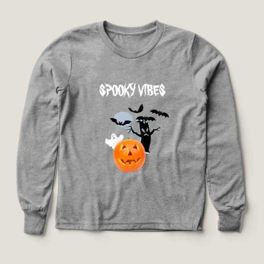 ゴシックレタリングの不気味な白いお化け ハロウィン (デザイン正面)