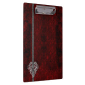 ゴシックレッドダマスクシルバーハート クリップボード (右)