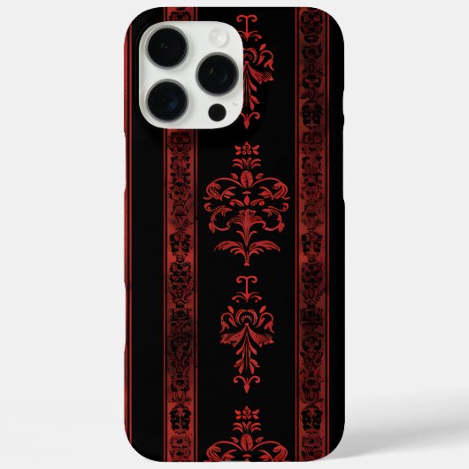 ゴシックレッドダマスクストライプPhoneケース Case-Mate iPhoneケース (裏面)