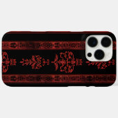 ゴシックレッドダマスクストライプPhoneケース Case-Mate iPhoneケース (裏面 (横))
