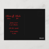 ゴシックレッドブラックバラ結婚ズケーキ日付を保存 ポストカード (裏面)