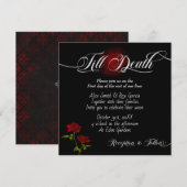 ゴシックレッドローズとブラックウェディングインビテーションズ 招待状 (正面/裏面)