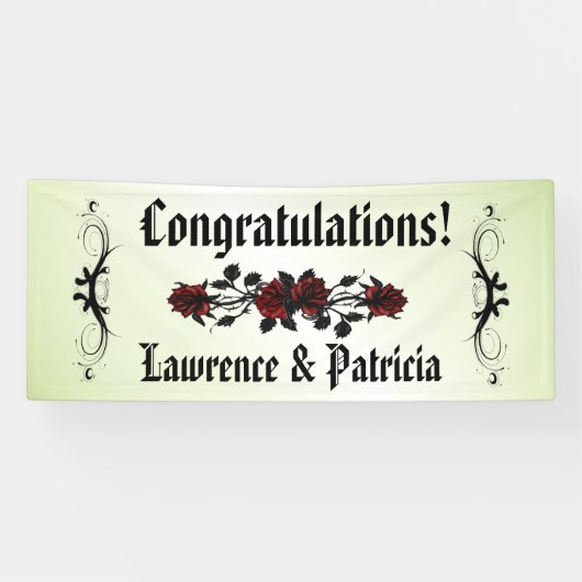 ゴシックレッドローズグリーン 横断幕 (横)