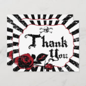 ゴシックレッドローズスカルグランジパイレーツサンキューカード サンキューカード (正面/裏面)