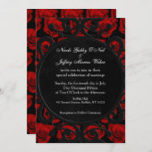 ゴシックレッドローズビクトリアン結婚式招待状 招待状 (正面/裏面)
