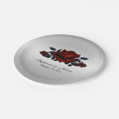 ゴシックレッドローズ結婚ズ紙プレート ペーパープレート (アングル)