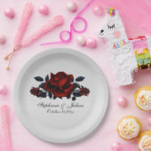 ゴシックレッドローズ結婚ズ ペーパープレート (パーティー)