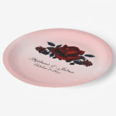 ゴシックレッドローズ結婚ズ ペーパープレート (アングル)