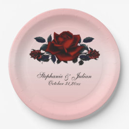 ゴシックレッドローズ結婚ズ ペーパープレート