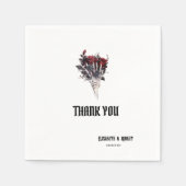 ゴシックレッドローゼススケルトンありがとう スタンダードカクテルナプキン (正面)