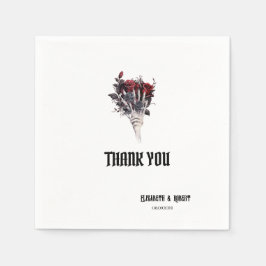 ゴシックレッドローゼススケルトンありがとう スタンダードカクテルナプキン