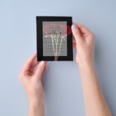 ゴシックレッドローゼズゴシックウェディング招待 チラシ (手)