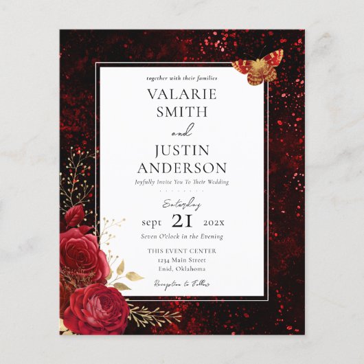 ゴシックレッド（ばちゃばちゃ）跳ねる結婚フローラのオールインワンフライ (正面)