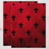 ゴシックレッド&ブラッククロススクラップブック紙 (正面/裏面)
