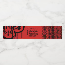 ゴシックレースシャンデリアレッドブラック ペットボトルラベル