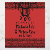 ゴシックレースシャンデリアレッドブラック ワインラベル (シングルラベル)