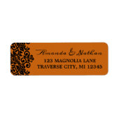 ゴシックレースハロウィーンブラックオレンジアドレス ラベル (正面)