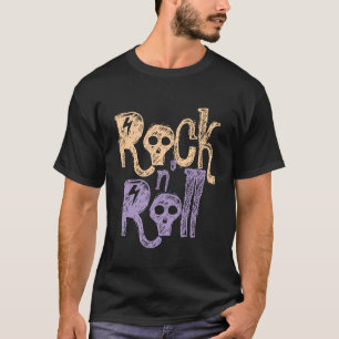 ゴシックロックと転がブラックTシャツデザインメンズ Tシャツ