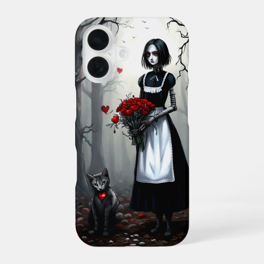 ゴシックロボットの女の子 iPhone 16ケース (裏面)