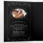 ゴシックロマンスハロウィーン(写真)披露宴&RSVP 三つ折り招待状 (内部最初)