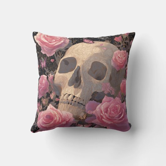 ゴシックロマンスフローラスカルハロウィーン クッション (裏面)