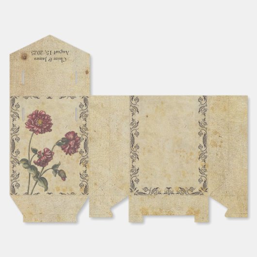 ゴシックロマンス結婚式の引き出物ボックス – Dark & Elegan フェイバーボックス (見開き)