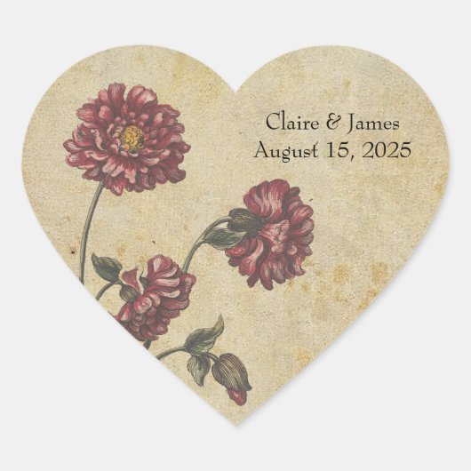 ゴシックロマンス結婚式用シール – ダーク&エレガントズ ハートシール (正面)